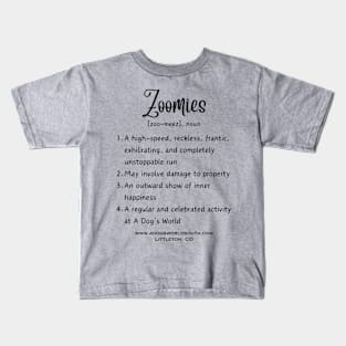 Zoomies (Back) - A Dog's World - Doggie Daycare - Playful - Zoom Kids T-Shirt